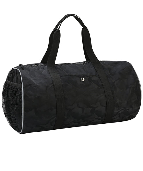 BLACK CAMO BARREL BAG