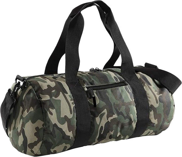 JUNGLE CAMO BARREL BAG