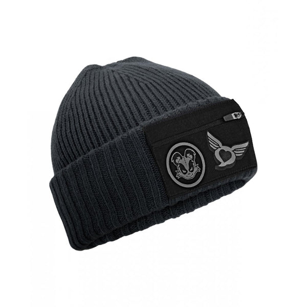 Zip Pocket Patch Beanie