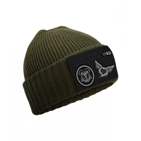 Zip Pocket Patch Beanie