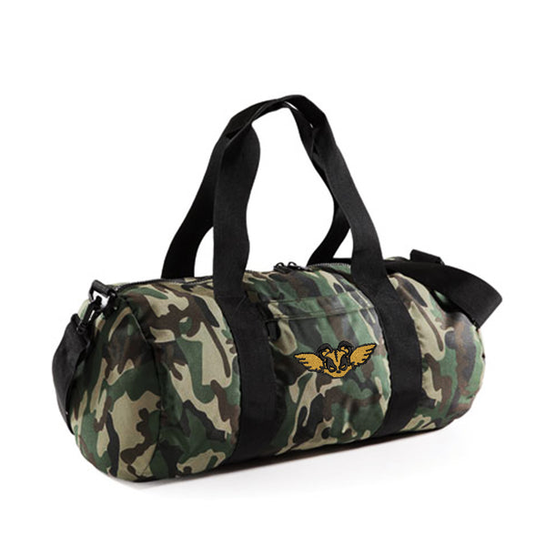 JUNGLE CAMO BARREL BAG