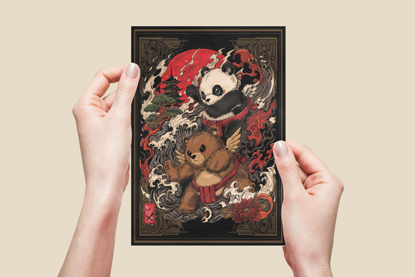 A5 SUMO BEARS ART PRINT