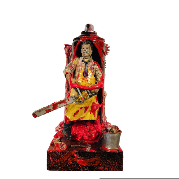 Leather Face | Graffiti spray can art display