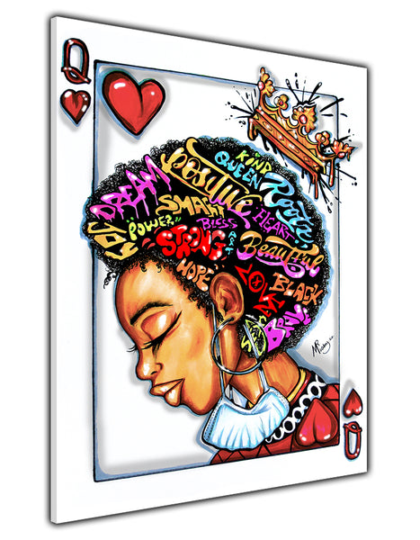AFRO QUEEN OF HEARTS CANVAS PRINT
